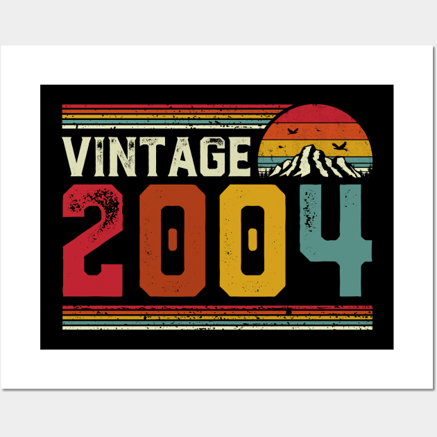 Vintage 2004 Birthday Gift Retro Style Wall Art by Foatui